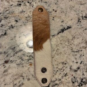 Brown and White Leather Bracelet